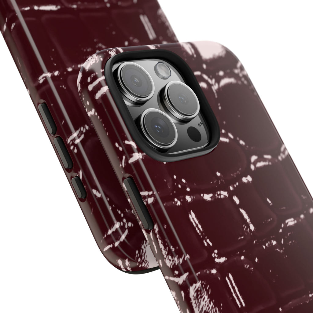 Burgundy Croc Case