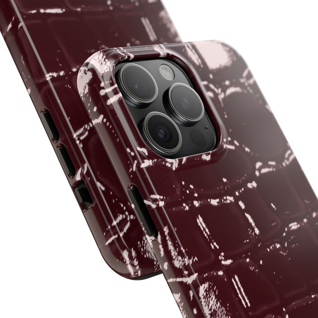 Burgundy Croc Case