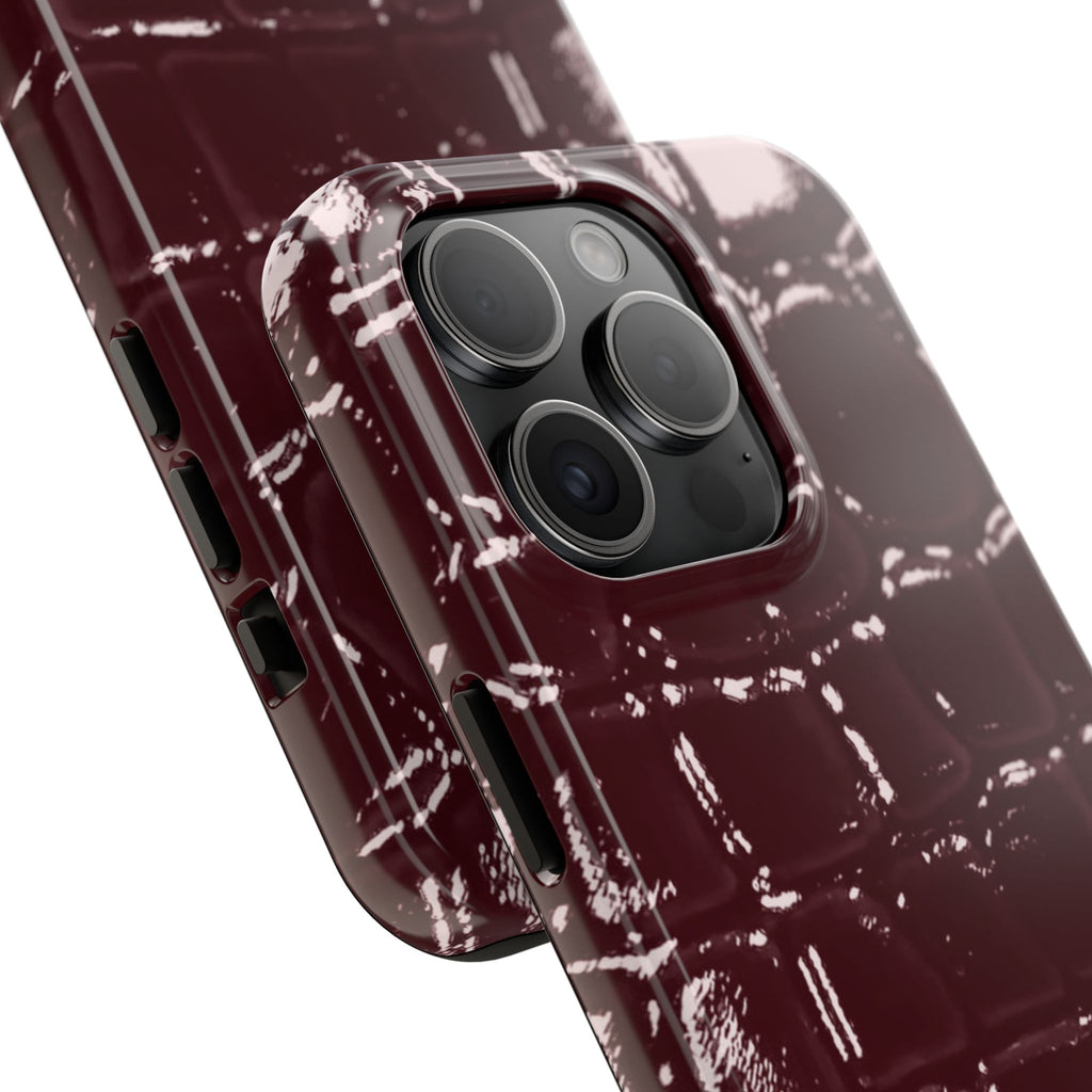 Burgundy Croc Case