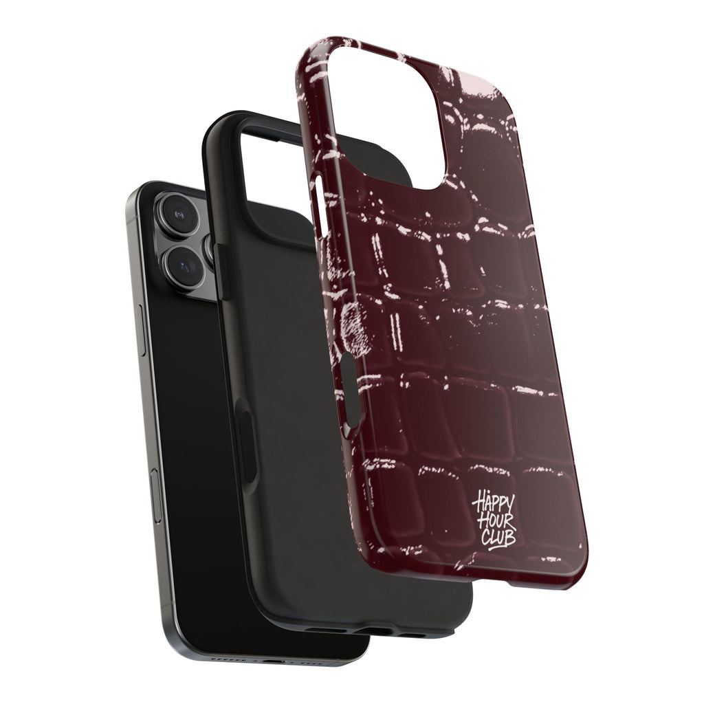 Burgundy Croc Case