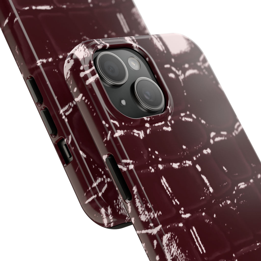 Burgundy Croc Case